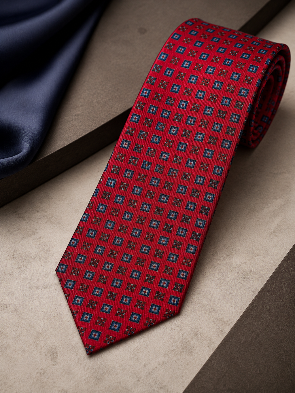 Carmine | Luxury Handmade Printed Silk Necktie
