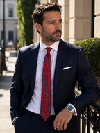 Carmine | Luxury Handmade Printed Silk Necktie