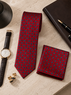 Carmine | Luxury Handmade Printed Silk Necktie
