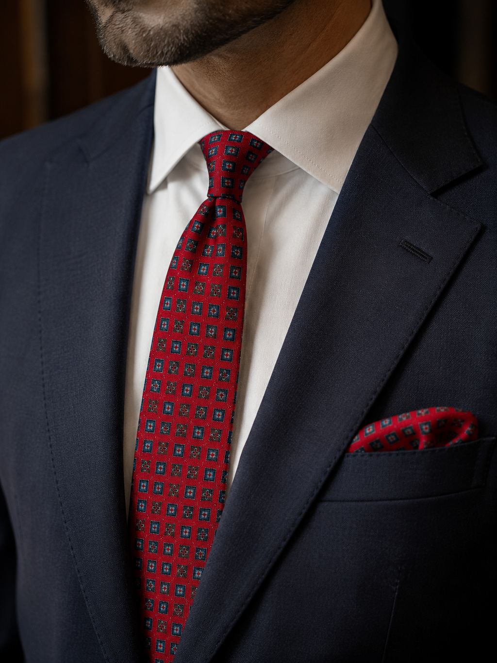 Carmine | Luxury Handmade Printed Silk Necktie