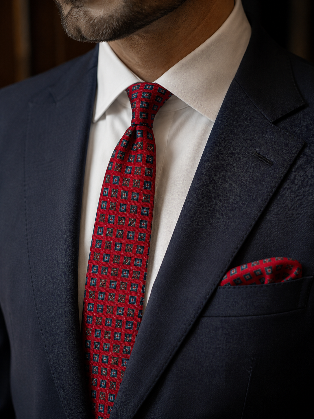 Carmine | Luxury Handmade Printed Silk Necktie
