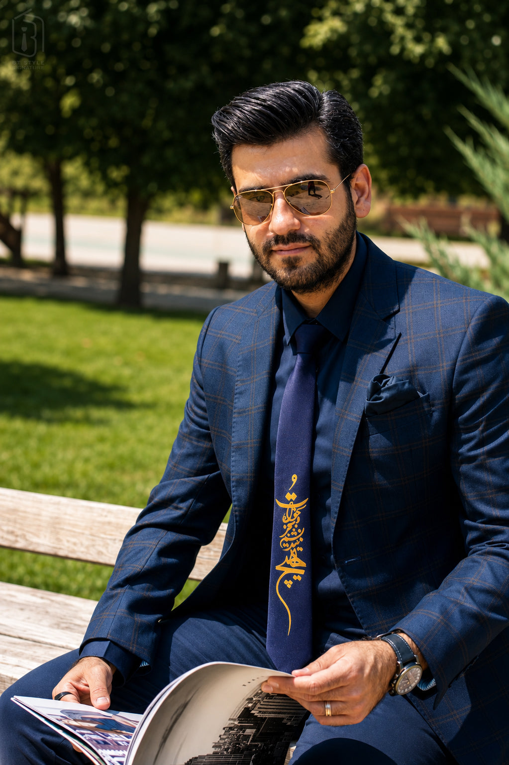 DELKHAH Persian Poetry Signature Necktie