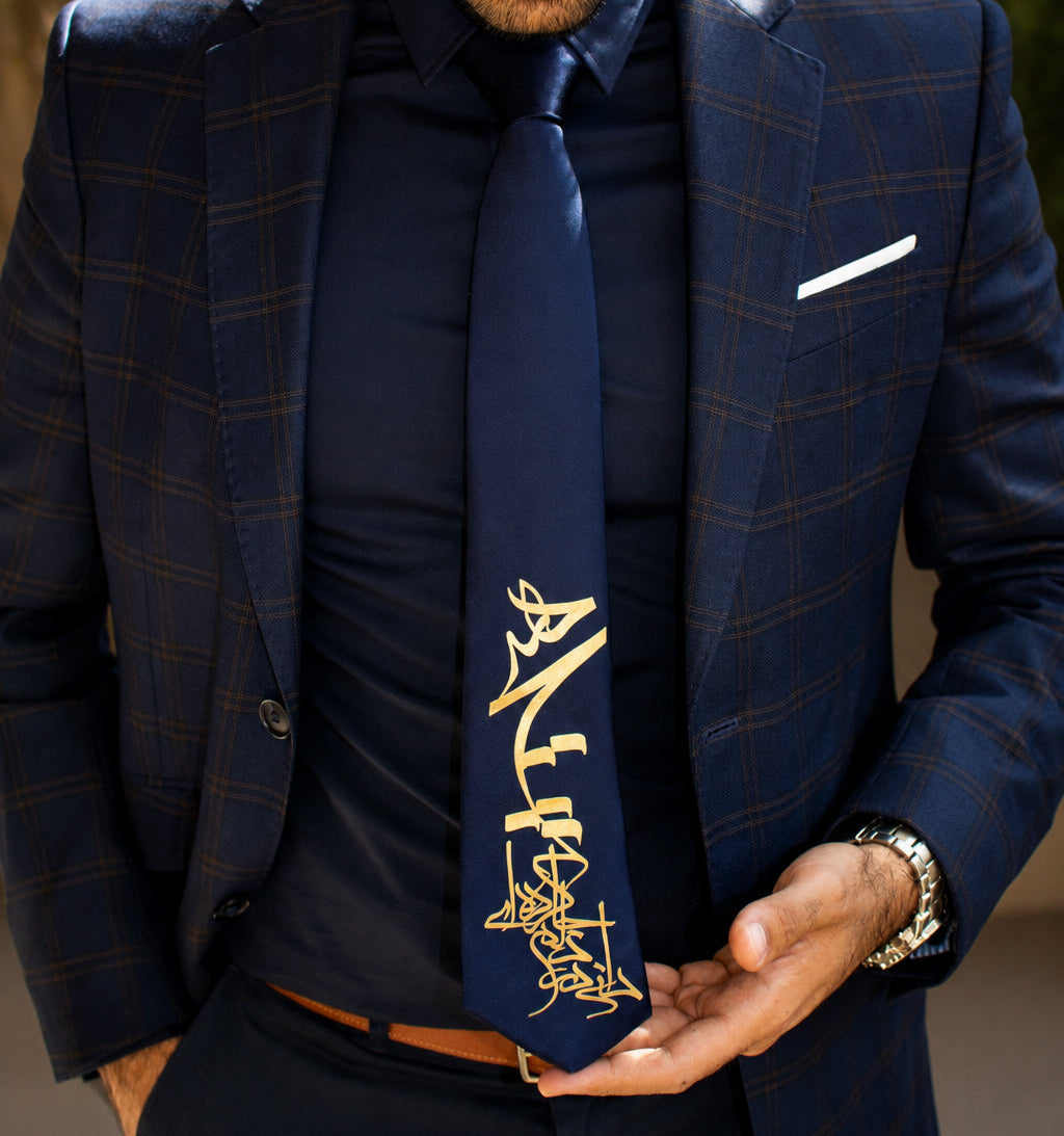 HIICH Persian Poetry Signature Necktie