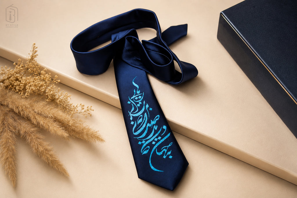 RAHAIE Persian Poetry Signature Necktie