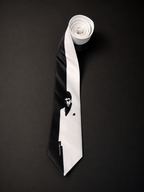 Scarface | Black & White Statement Satin Necktie