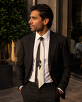 Scarface | Black & White Statement Satin Necktie